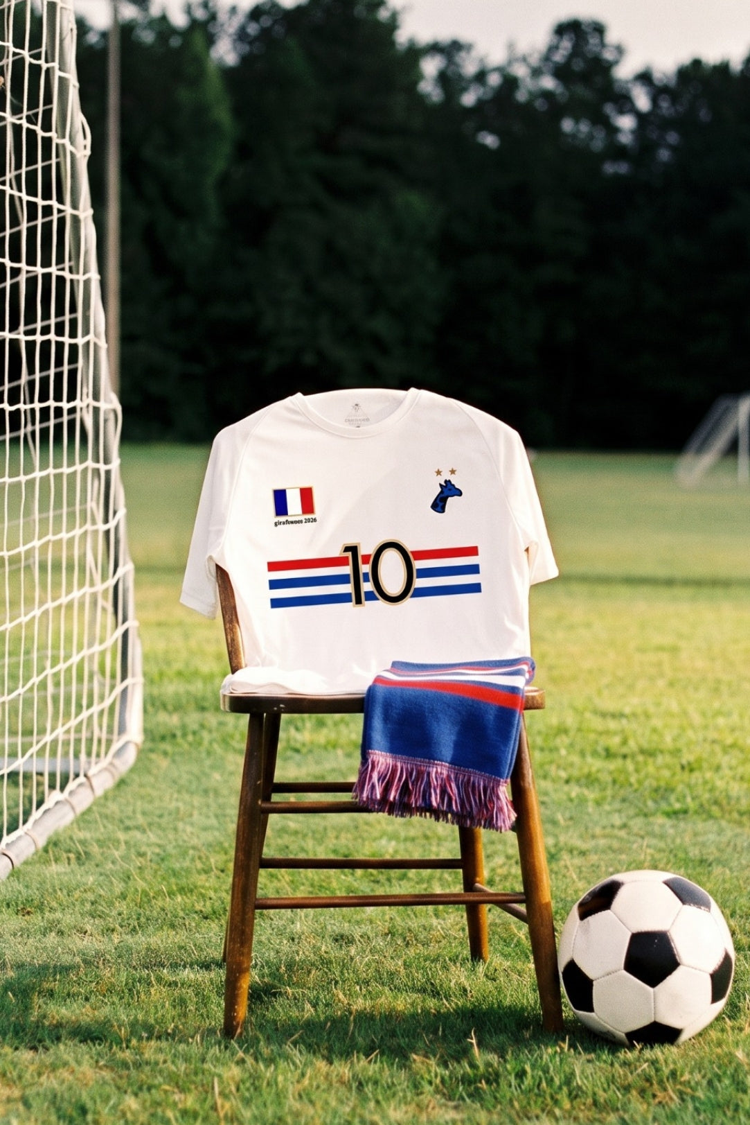 Tee-shirt de sport Girafrance 26 | Maillot Supporter France Coupe du Monde | Polyester Recyclé
