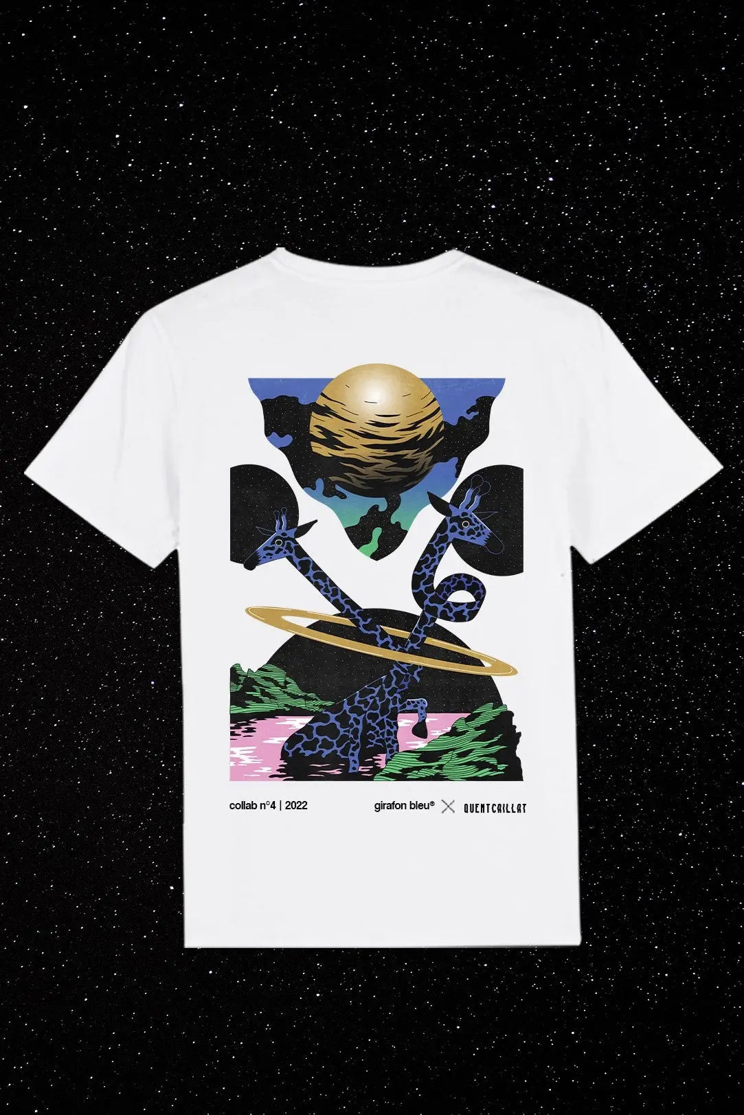 Tee-shirt Collab n°4 Saturne Unisexe - Coton Bio girafonbleu